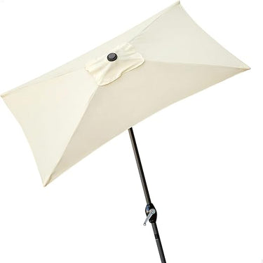Aktive 53879 - Sombrilla rectangular para balcón, Parasol terraza, Sombrilla rectangular, Sombrilla terraza jardín, 200x120 cm, color crema, mástil aluminio